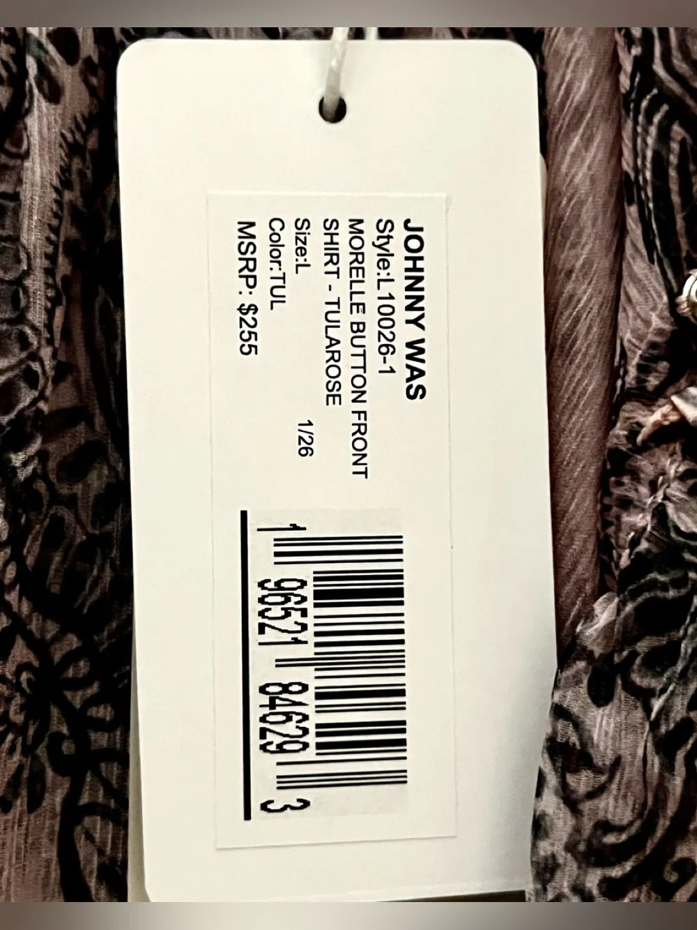 NWT 2026 JOHNNY WAS PURPLE MORELLE BLOUSE MATCHING CAMI TULAROSE L $255